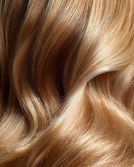 Naklejka premium close-up healthy shiny hair with natural gloss, smooth texture,