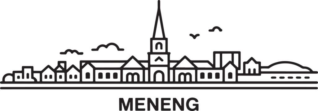Meneng town skyline outline travel landmark silhouette architecture design europe