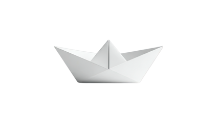 White paper boat on a neutral background