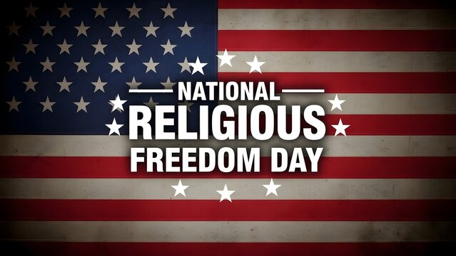 National religious freedom day celebration with american flag - Powered by Adobe