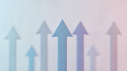 Visual representation of ascending arrows, symbolizing strong business growth, consistent progress, and future market trends