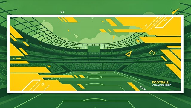 Dynamic abstract soccer sport background banner Template for championship poster. Vibrant stadium design with ample copy space for event promotions