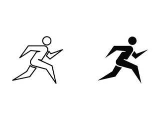 Running man silhouette logo design