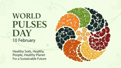 world pulses day 10 february healthy soils healthy people healthy planet for sustainable future circular pattern
