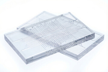 Transparent microfluidic chip with intricate channel pattern