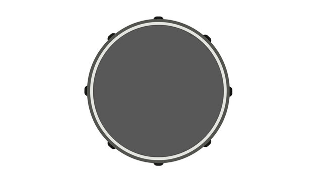 Top View of a Single Drum Head Isolated on White Background