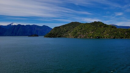 Fototapeta premium Cruising in the channel near Puerto Chacabuco Chile South America