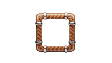 Square Frame with Twisted Rope and Metal Accents