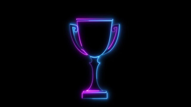 neon line winner podium with 1st, 2nd, and 3rd place icon animation with magenta color on a black background pedestal.neon line winner podium.animation with magenta 4k video...