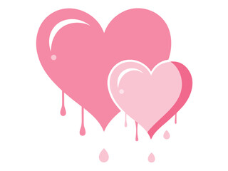 Sweet Dripping Pink Hearts