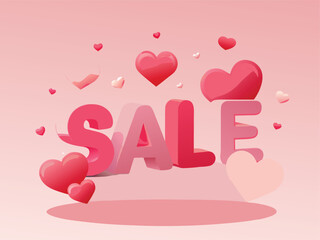 Sweet Valentine's Sale with Floating Hearts