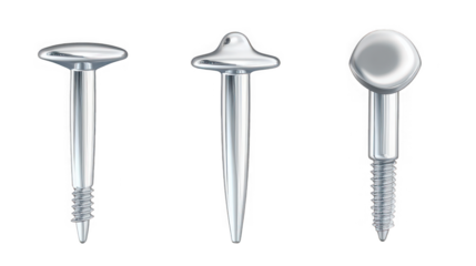 Collection of Chrome Binding Post Screws and Metal Fasteners