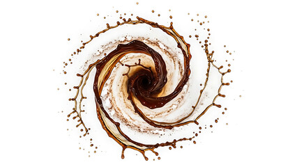 Brown Coffee Splash Swirling Pattern.