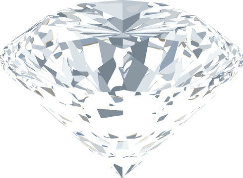 Single realistic brilliant cut diamond with sparkling facets and reflective surface for luxury jewelry branding and wealth concepts.