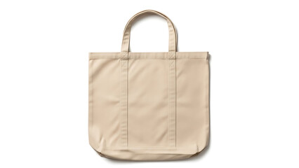 Naklejka premium Beige canvas tote bag with handles.