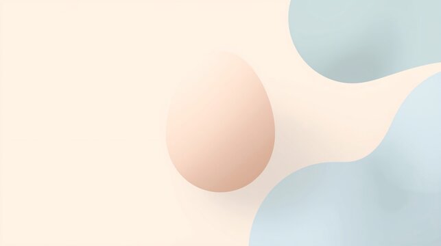 Minimalist digital interpretation of Easter egg form with smooth rounded shapes and neutral pastel palette for modern branding design