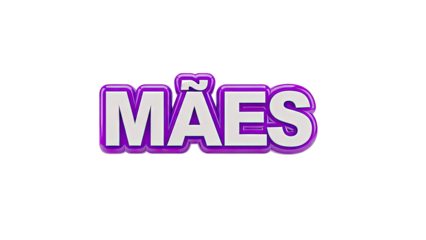 3D Text "M?ES" in Purple