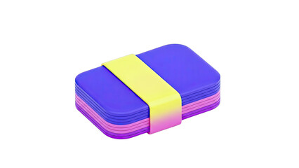 Stack of colorful, rounded rectangles with a yellow band