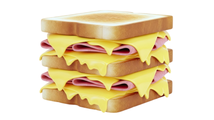 Triple Stacked Ham and Cheese Sandwich
