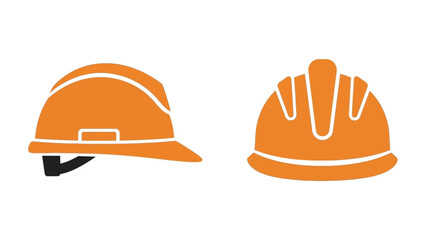 Fototapeta premium Orange hard hats for construction and safety