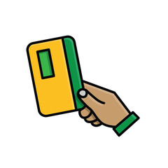Payment icon. Hand paying using a credit card. Economic, business, accounting. Isometric design style