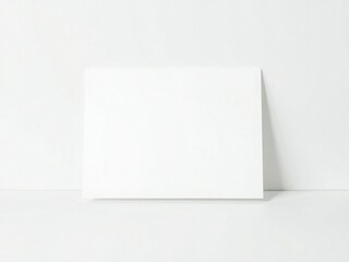 Blank white canvas mockup on a clean white background