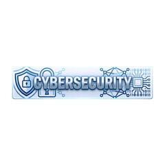 modern cybersecurity banner with secure padlock icon and futuristic technology circuit background