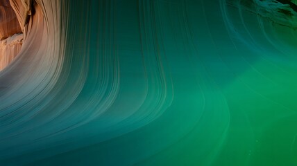 Abstract organic texture background with flowing wavy lines in teal green and tan colors