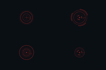 Orange Industrial Futuristic HUD Interface Set. Sci-Fi Hazard Warning and Machinery Control Elements