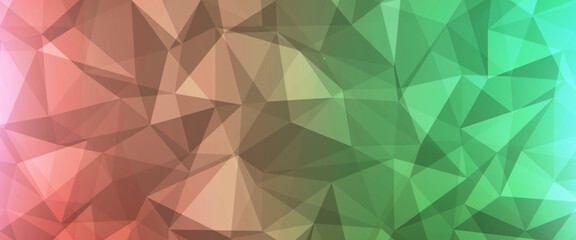 Fototapeta premium Light Green, Red vector triangle mosaic background. A completely new color illustration in a vague style. The elegant pattern can be used as part of a brand book.