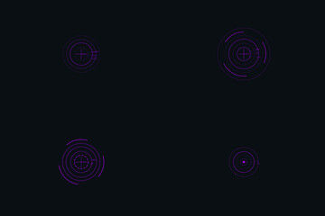 Purple Futuristic AI Artificial Intelligence HUD Set. Cyberpunk Gaming and Virtual Reality Interface Elements