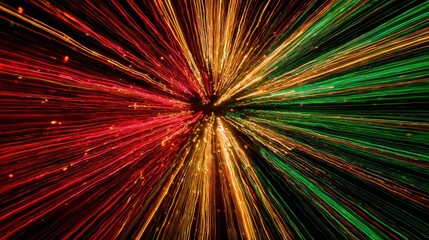 Vibrant Red Yellow Green Light Trails Streaks Abstract Background Motion Blur Effect