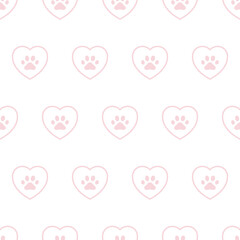 Pink Heart Paw Isolated