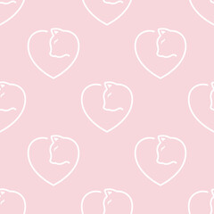 pink cat outline Isolated