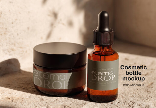 Elegant Cosmetic Bottle Mockup PSD