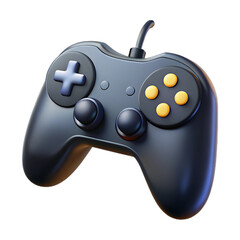 Classic video game controller high contrast silhouette isolated on transparent background