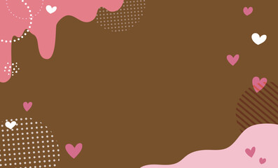 いちごフレーバーチョコバレンタインハート背景イラスト素材