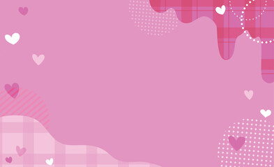 ピンクのかわいいバレンタインハート背景イラスト素材