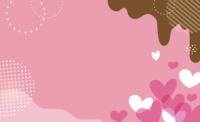 チョコレートバレンタインピンクハート背景イラスト素材