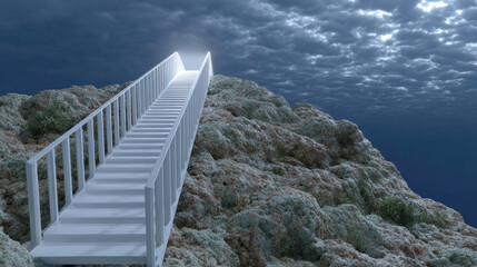 Stairway light sky cloud rock surreal fantasy hope dream journey Stairway light sky cloud rock surreal fantasy hope dream journey over rocky
