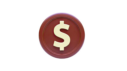 Obraz premium 3D Render of a Dollar Coin