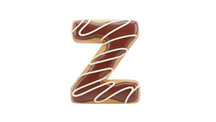 Letter Z Cookie with Chocolate and White Icing