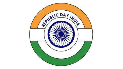 Republic Day India Logo with Ashoka Chakra