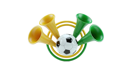 Soccer Ball with Vuvuzelas and Rings