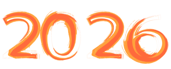 number 2026 in a red and orange gradient color
