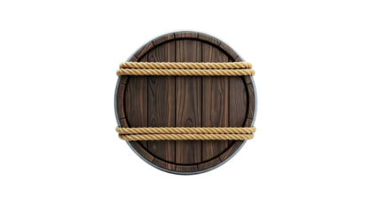 Wooden barrel with rope