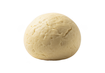 A ball of dough or pastry mix, possibly for baking or cooking, with a smooth and slightly cracked surface isolated on transparent background
