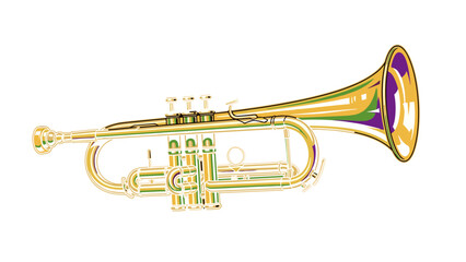 Naklejka premium Golden trumpet musical instrument