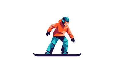 Obraz premium Young man snowboarding slope wearing winter gear and helmet