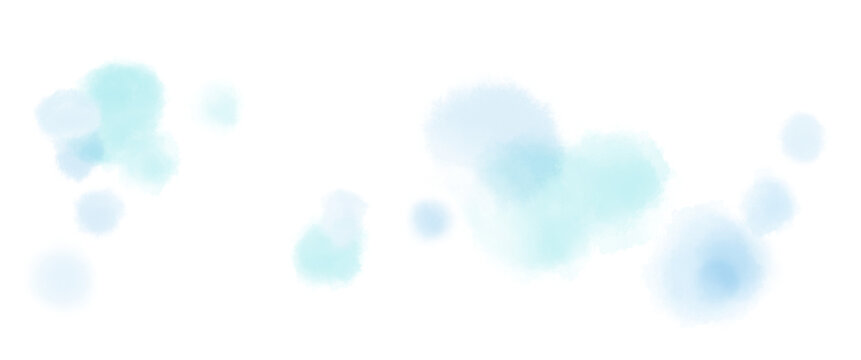 水色の滲んだグラデーション水彩テクスチャのふんわり泡のようなあしらい素材